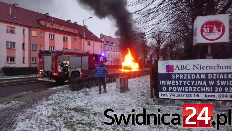 Samochód spłonął na środku drogi [FOTO/VIDEO]