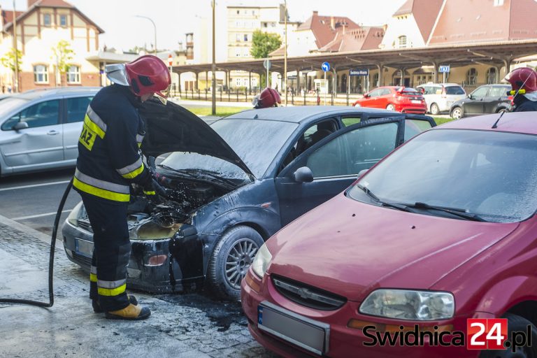 Osobowy Ford zapalił się na Kolejowej