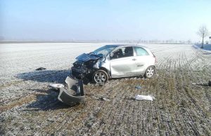 Jazdę zakończył na polu