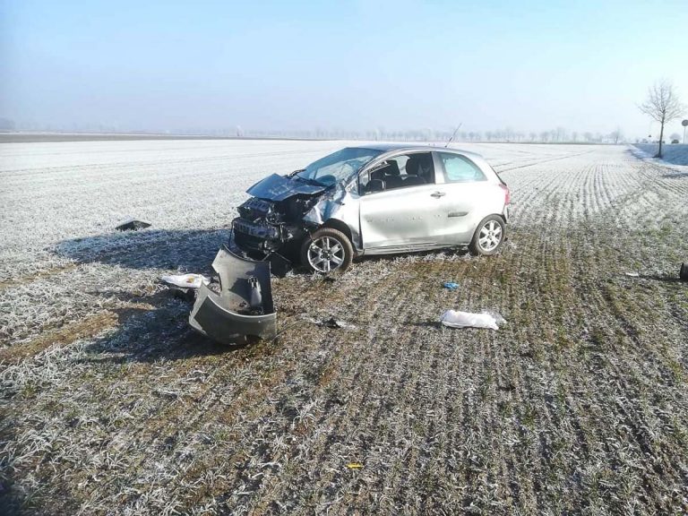 Jazdę zakończył na polu