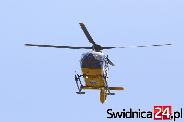Wypadek na terenie strzegomskiego zakładu kamieniarskiego. Interweniowało Lotnicze Pogotowie Ratunkowe