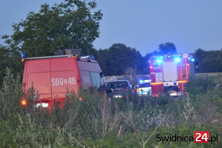 Katastrofa śmigłowca na obrzeżach Strzegomia. Dwie osoby zginęły