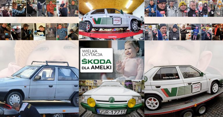 Potrzeba ponad 9 mln złotych na leczenie Amelki. Na licytację trafiła odnowiona Škoda w rajdowej stylistyce!