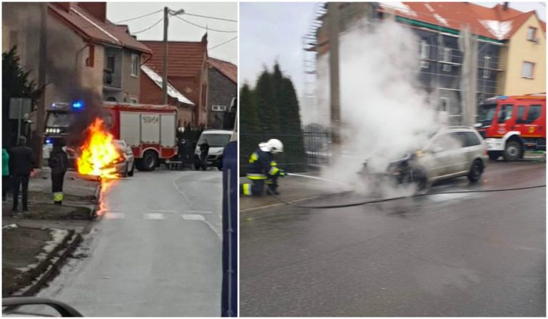Pożar auta osobowego w Wierzbnej [FOTO]