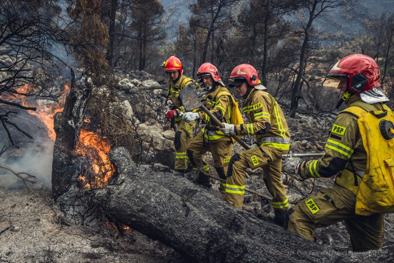 Trwa walka z pożarami w Grecji. Z pomocą wyruszyła kolejna grupa strażaków, w tym zastęp ze świdnickiej komendy [FOTO]