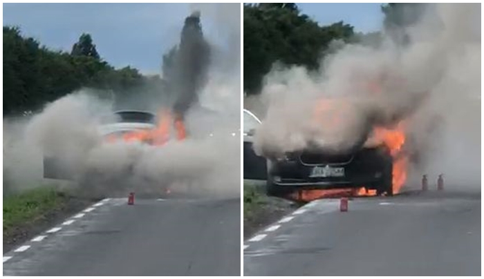Samochód spłonął doszczętnie [VIDEO]