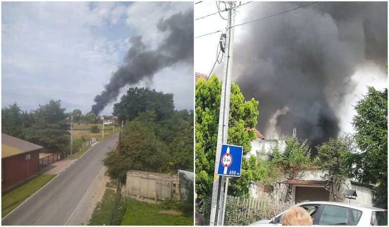Pożar budynku gospodarczego w Jagodniku. Zagrożone były zabudowania mieszkalne [FOTO/VIDEO]