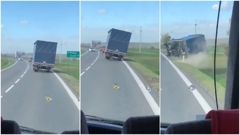 Auto dostawcze zdmuchnięte z drogi. Zarejestrowano moment tragicznego wypadku [VIDEO]