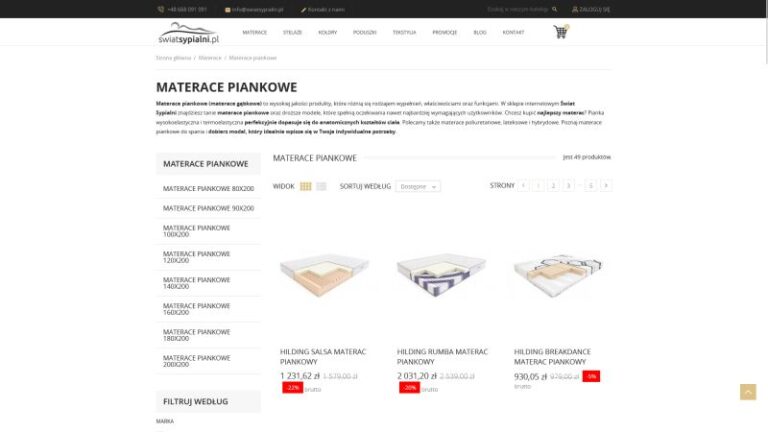 Markowe materace piankowe i nowoczesne kołdry puchowe – postaw na zdrowy sen
