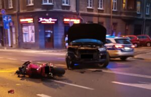 Wypadek z udziałem motocyklisty na Westerplatte