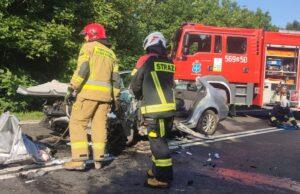 Poważny wypadek pod Dobromierzem. Lądował śmigłowiec LPR