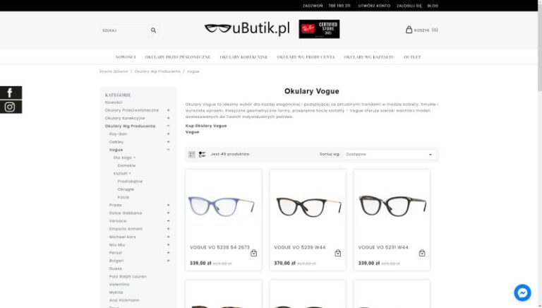 Okulary przeciwsłoneczne Vogue – trendy w zasięgu ręku!