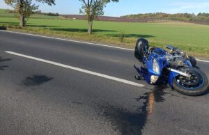 Wypadek motocyklisty między Tworzyjanowem a Strzelcami