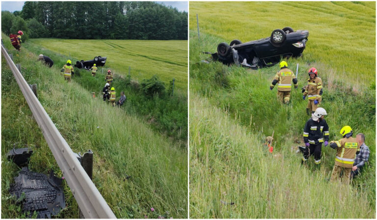 Dachowanie na łączniku autostradowym [FOTO]