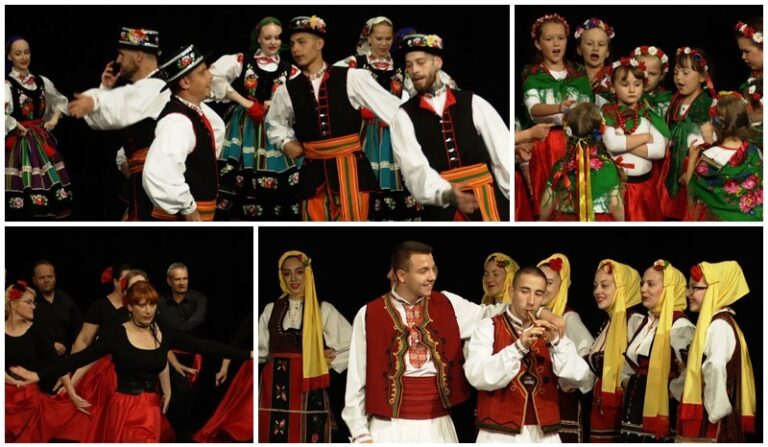 Powitali lato barwnym folklorem. W teatrze zatańczyli „Krąg” z lokalnymi zespołami oraz goście z Macedonii [FOTO/VIDEO]