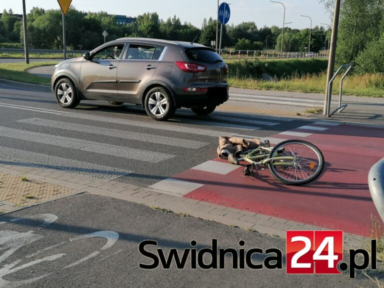 Potrącenie rowerzysty na Słowiańskiej