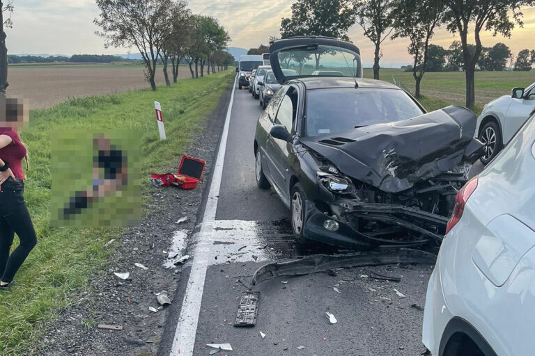 Wypadek na trasie Świdnica-Wrocław. Poszkodowana zabrana do szpitala śmigłowcem