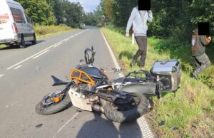 Wypadek na „modliszówce”. Motocyklista w ciężkim stanie