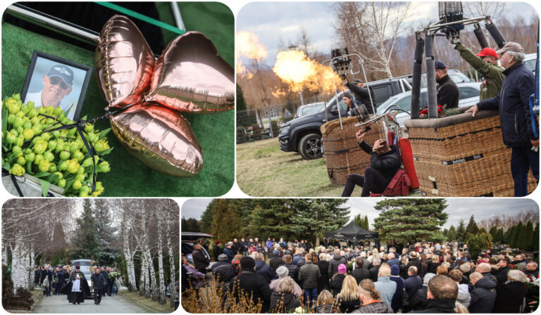 Ostatnia droga Krzysztofa Zaparta. Pożegnalny salut i symboliczne balony wypuszczone do nieba