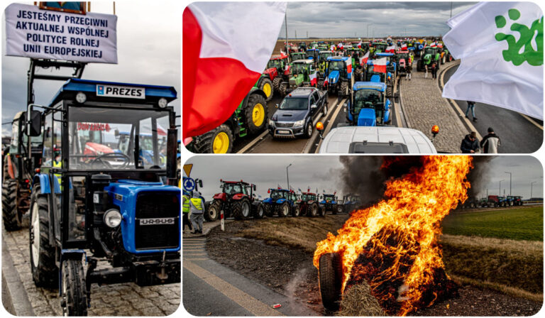 „Unia żre i baluje, a polski rolnik bankrutuje”. Rolnicy wyjechali na drogi i grożą eskalacją protestu [FOTO]