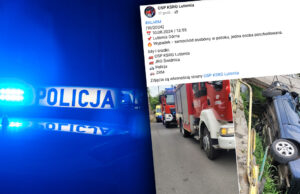 Jazdę zakończył w potoku