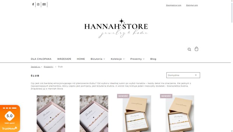 Bransoletki ślubne - Sklep Hannah Store 