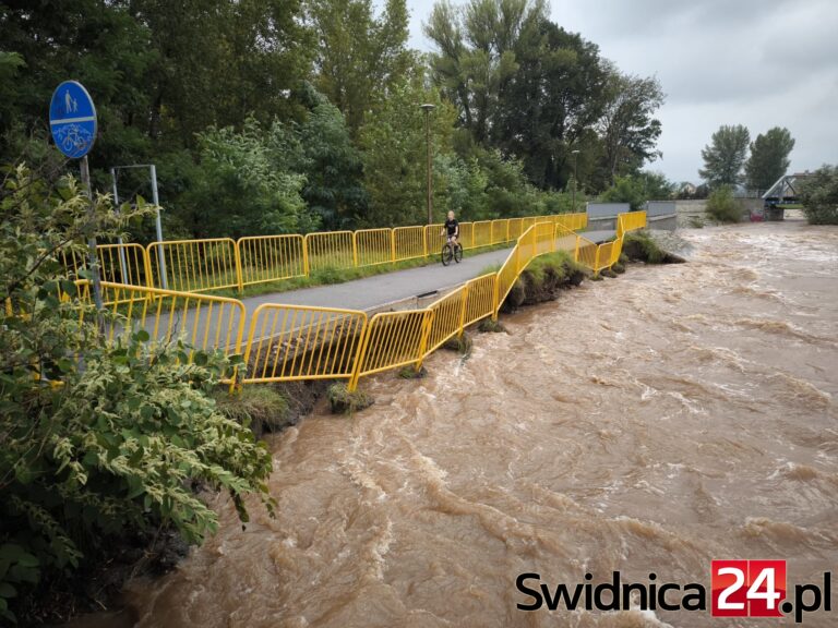 Woda podmyła ścieżkę rowerową w Świdnicy [FOTO]