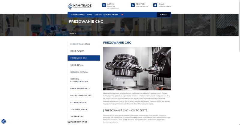 Frezowanie CNC - KRM-Trade 