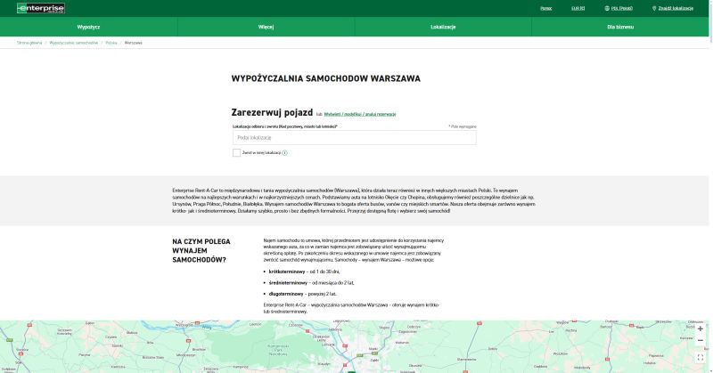 Wypożyczalnia samochodów Enterprise Rent-A-Car Polska Warszawa 