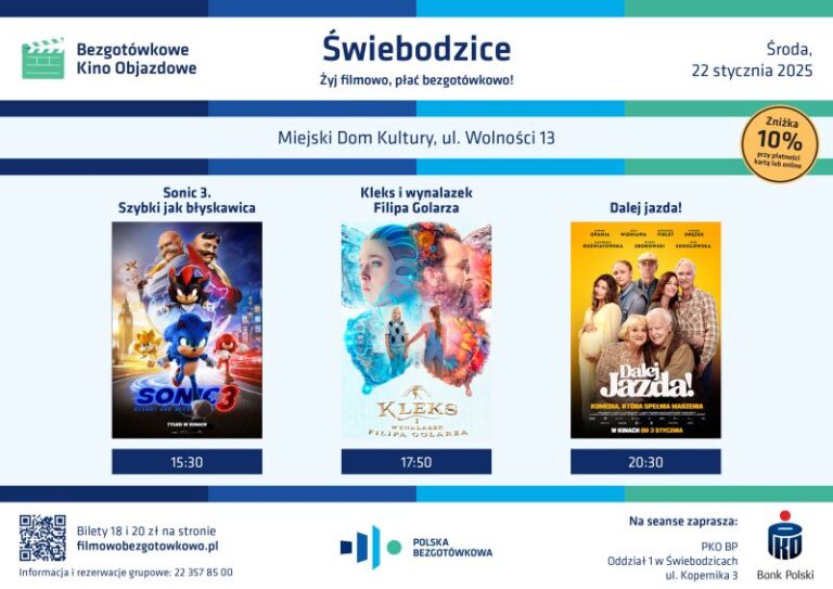 Bezgotówkowe Kino Objazdowe już 22 stycznia odwiedzi Świebodzice