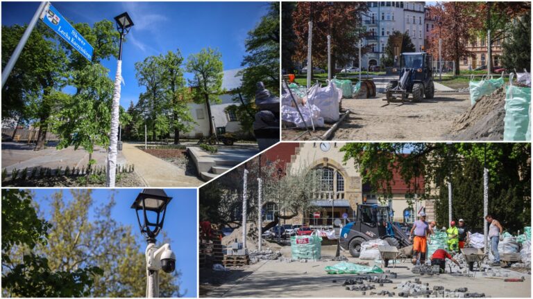 Rewitalizacja skweru Kaczyńskiego na finiszu, trwają prace na placu Grunwaldzkim [FOTO]