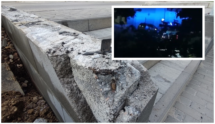Samochód zawisł na barierkach przy TBS-ie. Kierowca kompletnie pijany [FOTO/VIDEO]