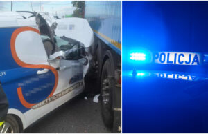 Zderzenie auta dostawczego z ciężarówką pod Tworzyjanowem