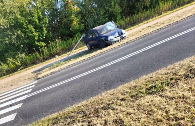 Skosiła znak drogowy [FOTO]