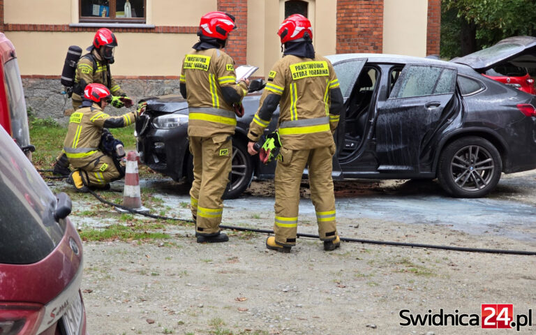 Na parkingu przy kościele zapaliło się auto [FOTO]