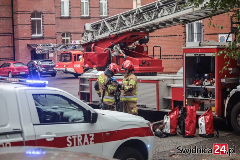 Strażacy wezwani do pożaru mieszkania przy ul. Wałbrzyskiej w Świdnicy [FOTO]
