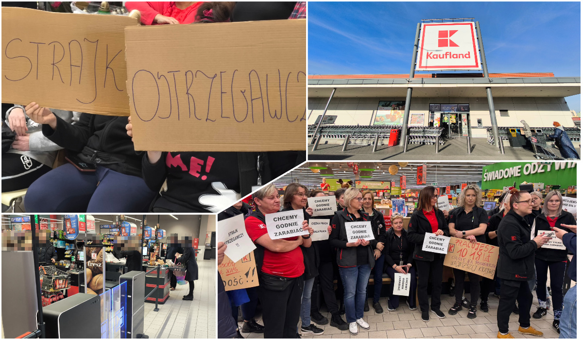 Pracownicy odeszli od kas. Strajk ostrzegawczy w sieci Kaufland [FOTO]