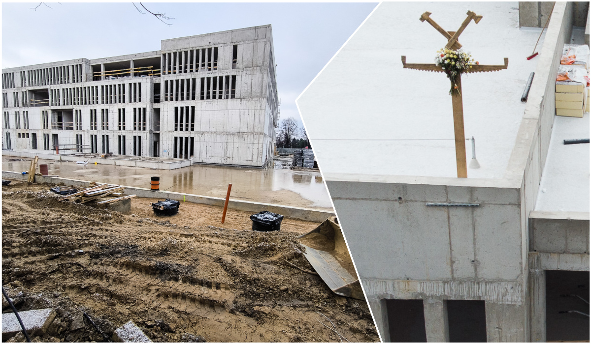 Wiecha na budowie nowej siedziby świdnickiego sądu. Na realizację inwestycji przeznaczono blisko 85 mln złotych [FOTO]