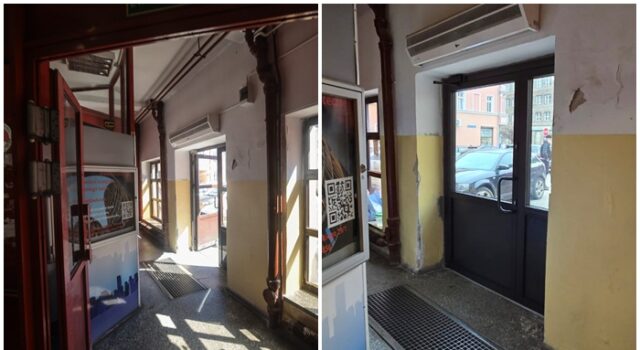 Handlowcy i radna od ponad roku prosili o wymianę drzwi w Miejskim Domu Handlowym