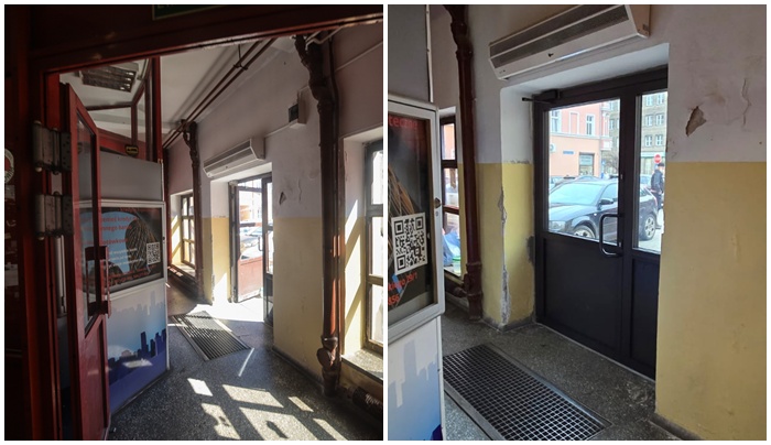 Handlowcy i radna od ponad roku prosili o wymianę drzwi w Miejskim Domu Handlowym