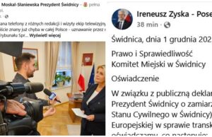 Koalicjanci na wojennej ścieżce? Świdnicki PiS wydał oświadczenie po deklaracji prezydent ws. małżeństw jednopłciowych