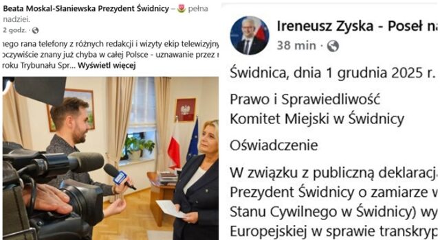 Koalicjanci na wojennej ścieżce? Świdnicki PiS wydał oświadczenie po deklaracji prezydent ws. małżeństw jednopłciowych