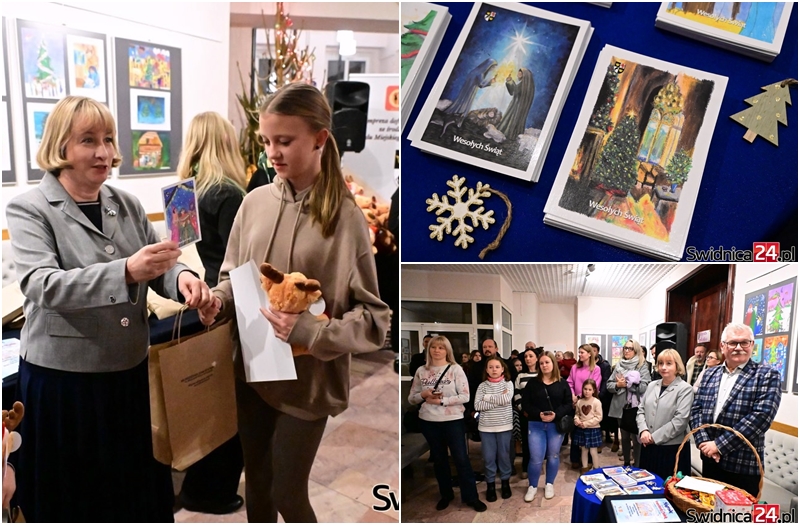 Najpiękniejsze kartki świąteczne na wystawie w Świdnicy. Wszystkie wykonały dzieci [FOTO]