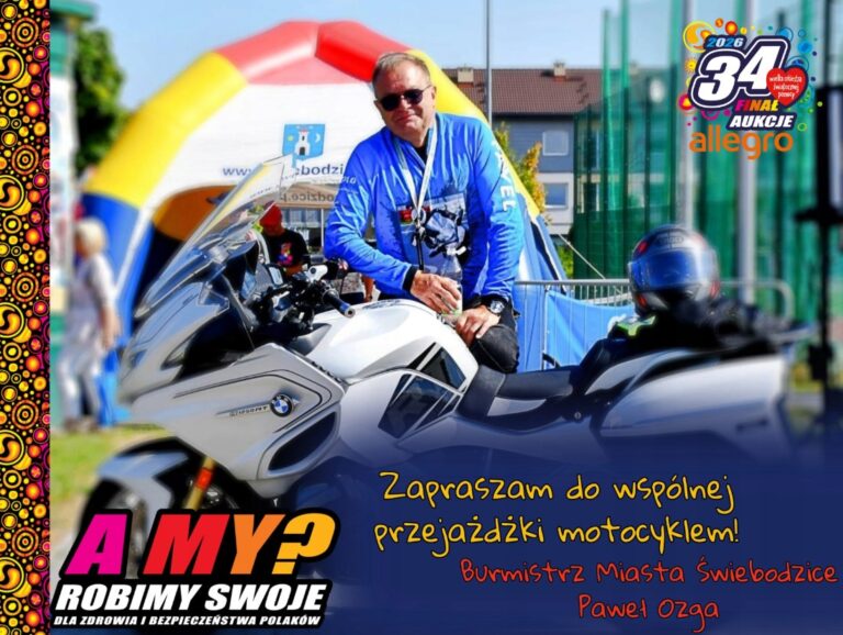 Z burmistrzem na motocyklu! Licytacje i atrakcje na 34.Finał WOŚP w Świebodzicach