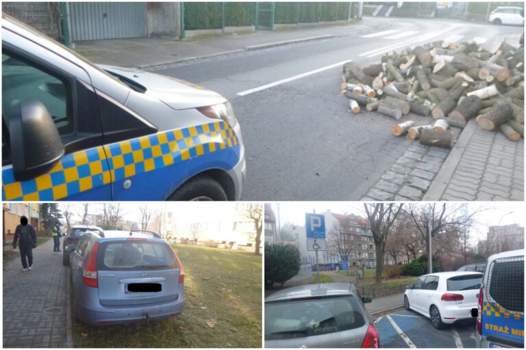 Bezdomni koczujący na klatkach schodowych, popijanie w poczekalni dworca, mężczyzna leżący na schodach. Interwencje straży miejskiej