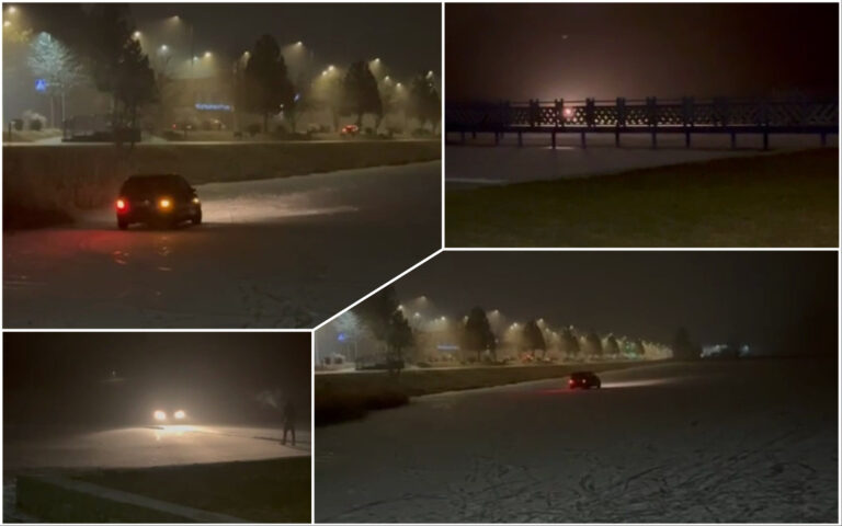 Jeździł autem po zamarzniętym zalewie. Kierujący odpowie przed sądem [VIDEO]