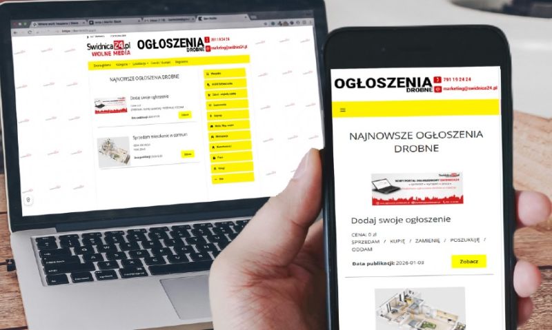 Ogłoszenia drobne ze Świdnicy i okolicy. Startuje nowy serwis portalu Swidnica24.pl