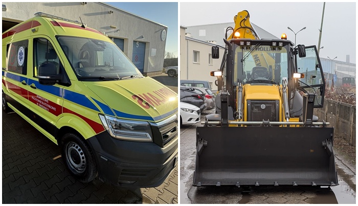 Karetka i koparka z programu ochrony ludności [FOTO]