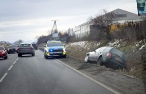 Jazda zakończona w rowie