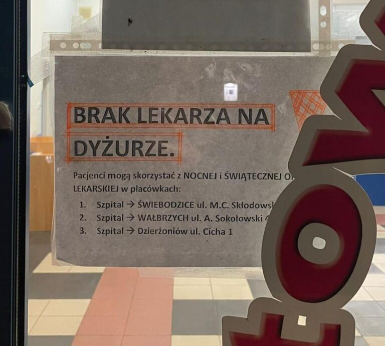 Problemy z nocną i świąteczną opieką zdrowotną